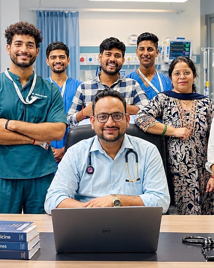 Dr. Garg with the clinical team at Dr. Garg's Healthcare